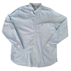 Men's SACOOR BROTHERS  Baby Light Blue Vertical Stripe Button-Down SZ XXL Extra